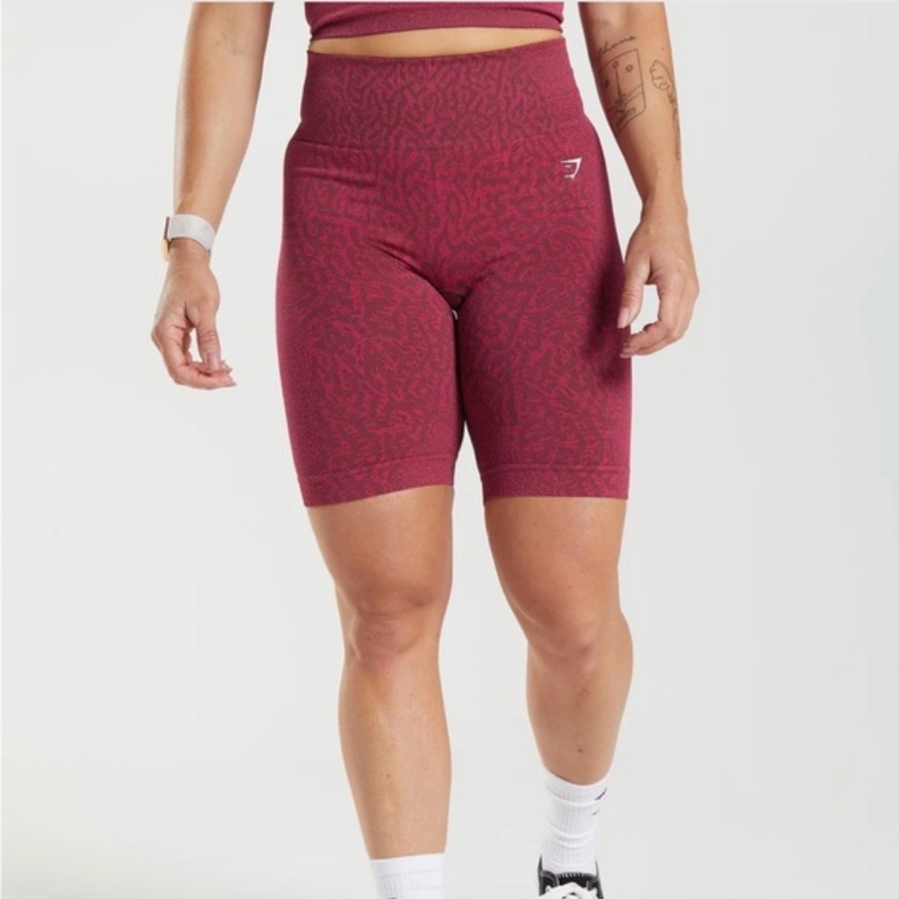 Gymshark Women's Burgundy Bike Shorts - Size M